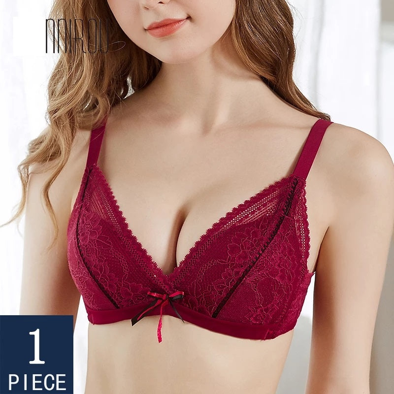 Woman&#039;s Bras Lace Bralette Active Wire Free Push Up Bow Lingerie Underwear For Woman Convertible Straps Free Shipping