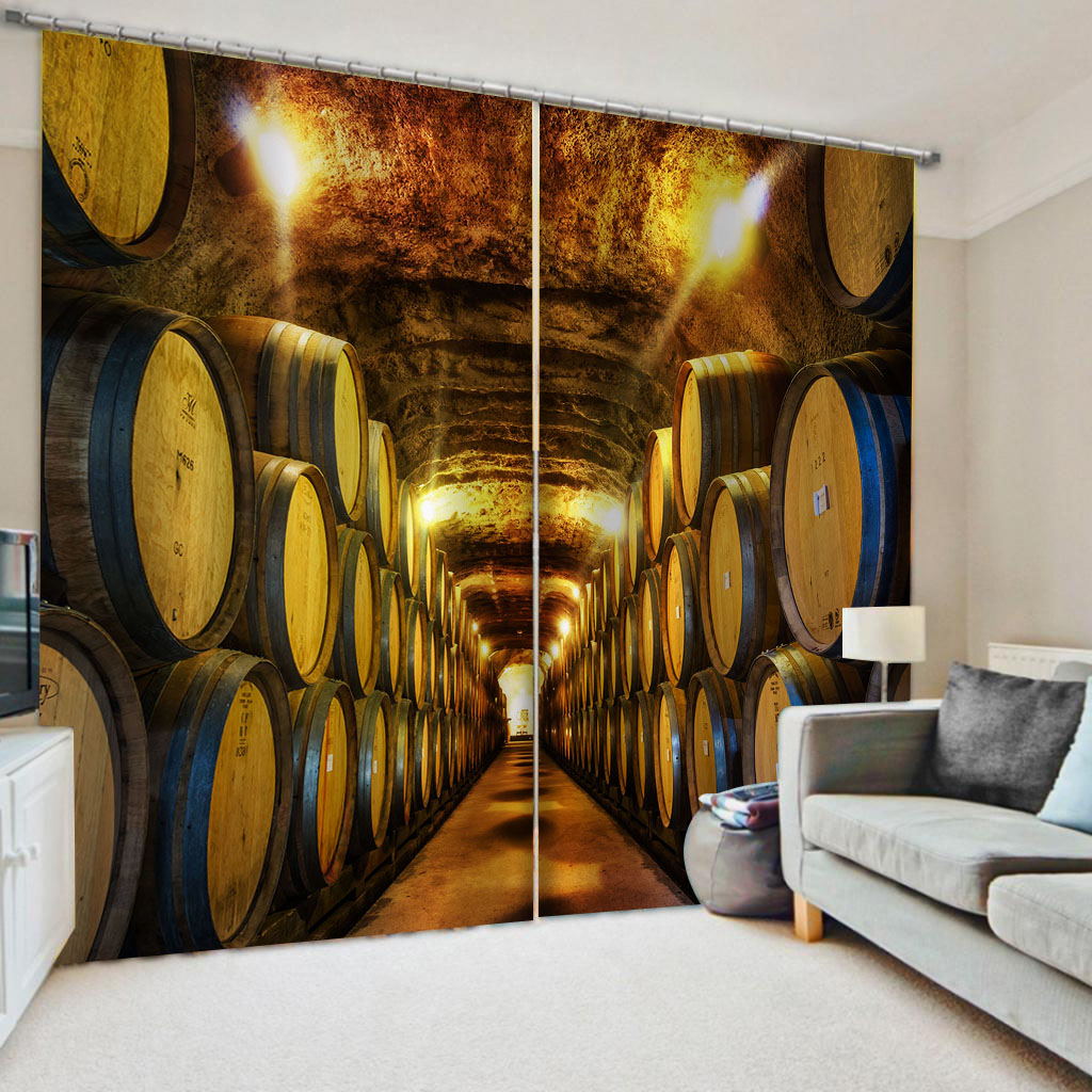 Retro 3D Curtain Drapes Cylinder Curtains For Living Room Bedroom Window Treatment Modern Kitchen Door Cortinas