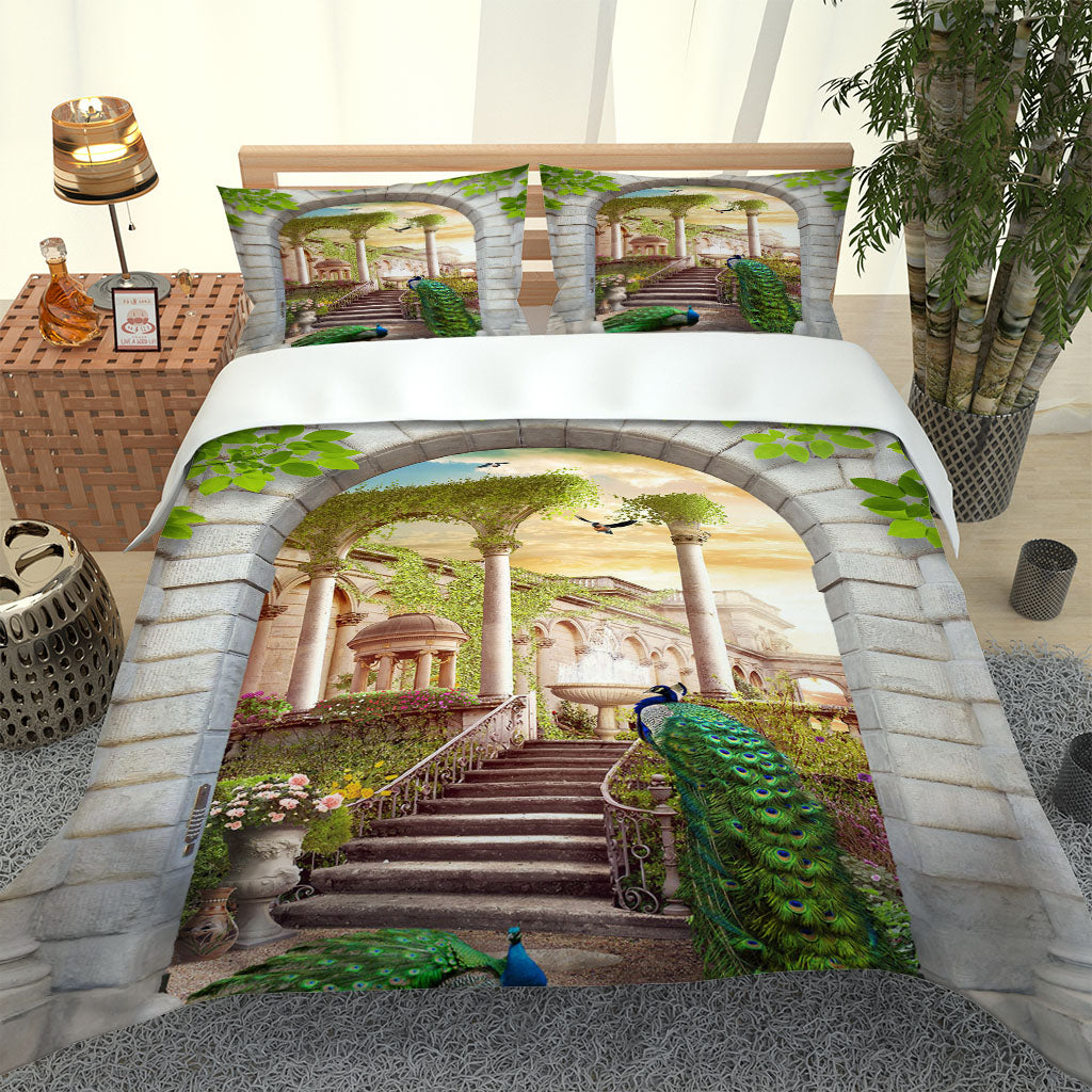 green scenery bedding set Bedding Set Luxury Twill King Size Duvet Cover Sets Single Full Queen BedClothes Quilt Covers