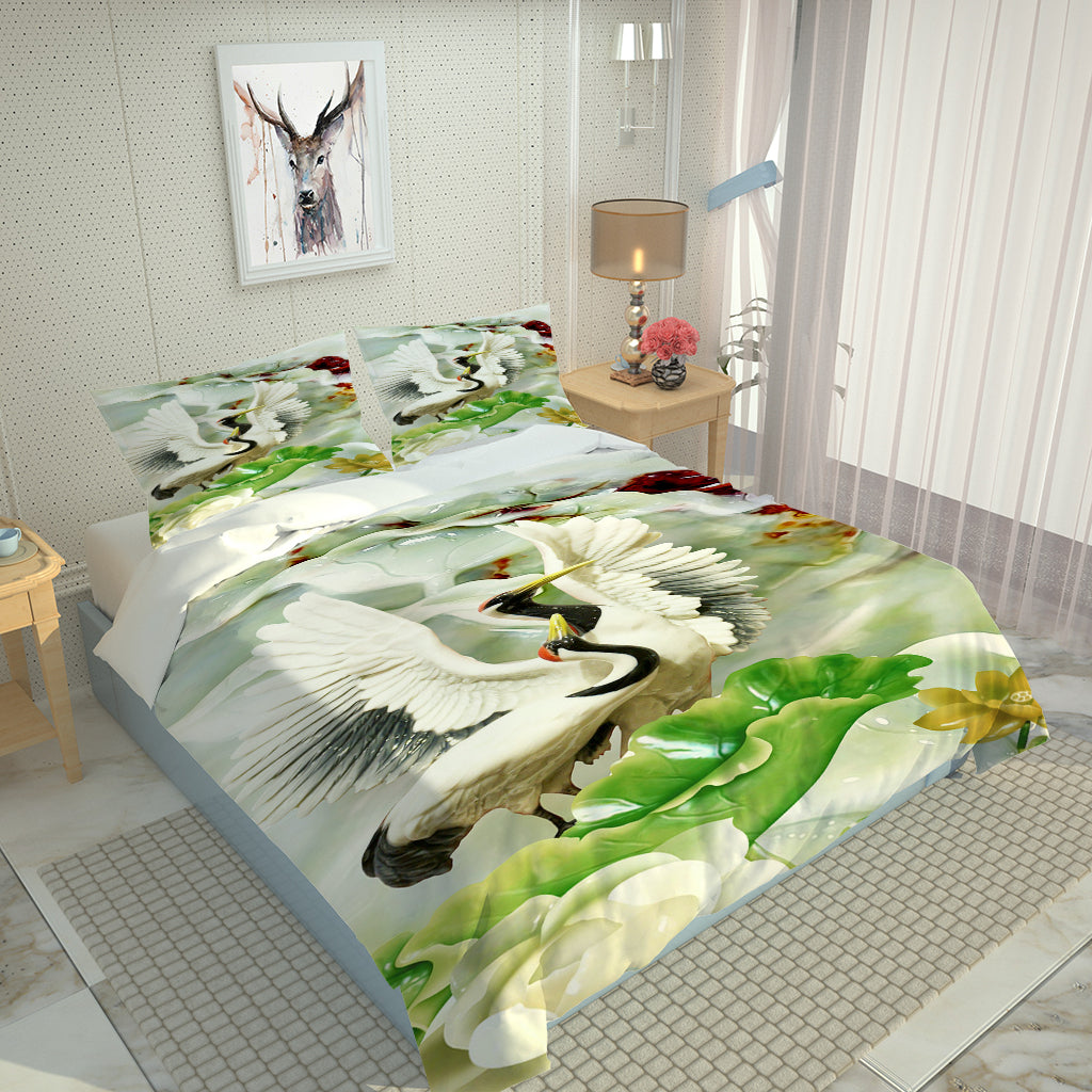 Modern Duvet Cover Luxury Marble Printed Bedding Set Luxury Queen Single King Size green scenery bedding set 4pcs Bedding Sets