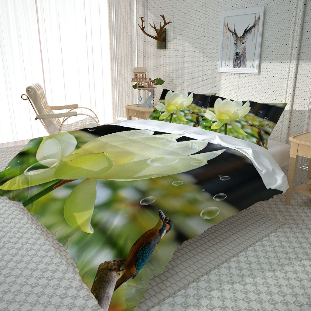 Custom fresh Duvet Cover green louts bedding set Cover Set Pillowcase Bed Linen Sheet Quilts 3D Bedding Sets