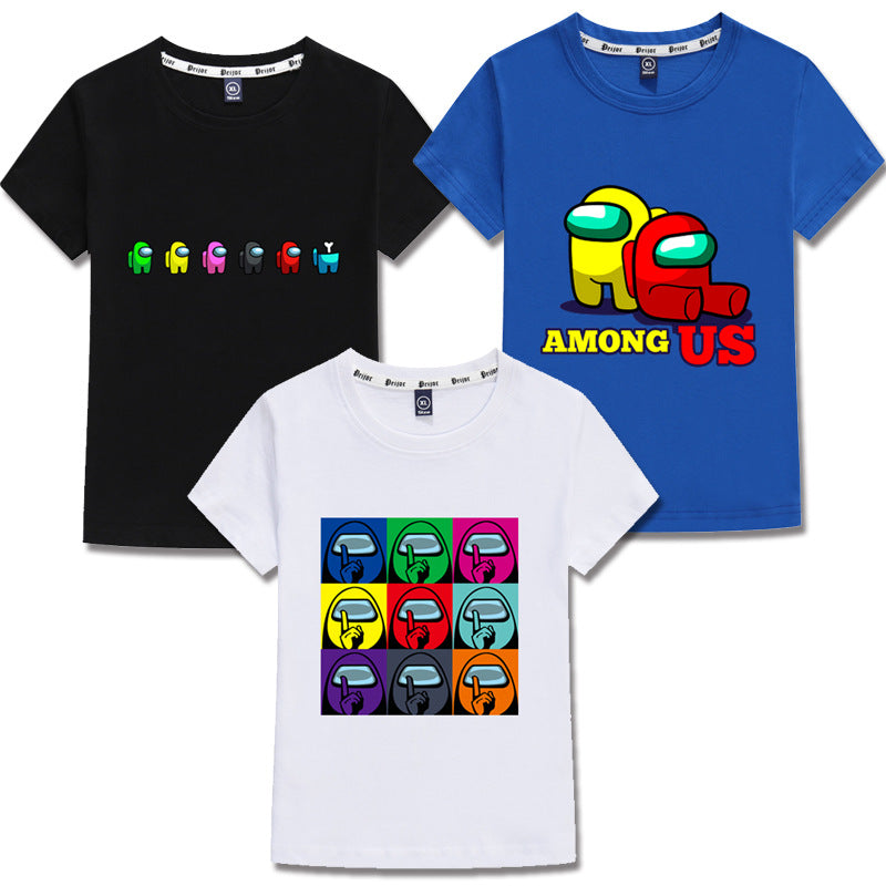 Cartoon children&#039;s wear pure cotton 26 thread printed boys&#039; and girls&#039; summer T-shirt Youth clothing kids dresses for girls summer cl