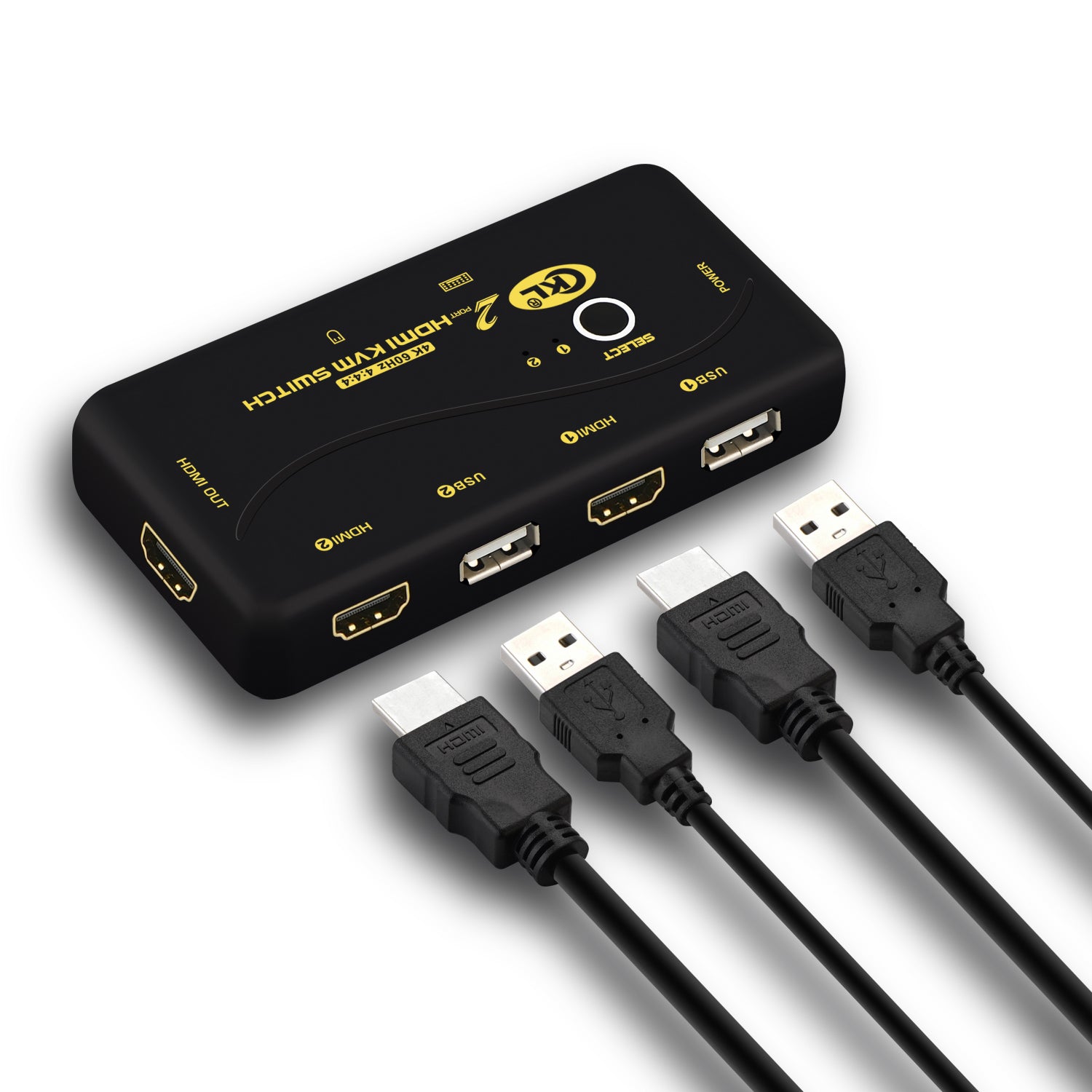 HDMI KVM switch port, HDMI2.0 protocol -4K@60HZ, USB 2-inch 1-inch output, PC monitor keyboard and mouse switchs