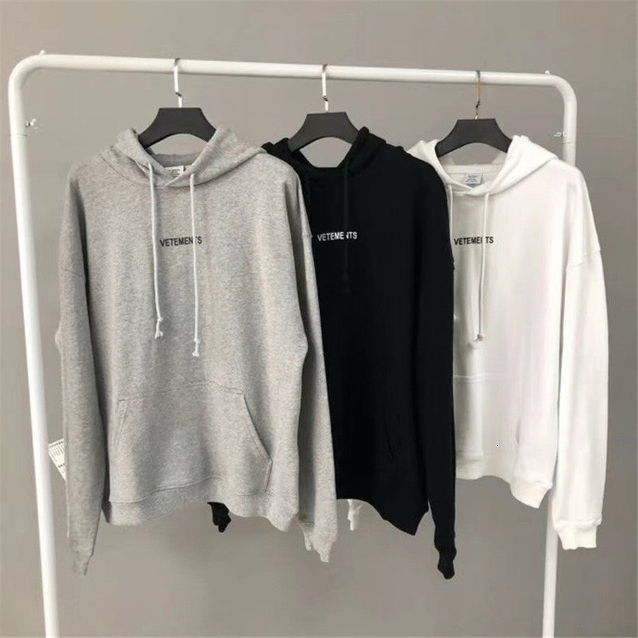 2021 New Black White Gray Vetements Hoodie Men Women 1:1 High-quality Embroidery Vtm Sweatshirts Oversize Big Tag Pullovers Qyqd