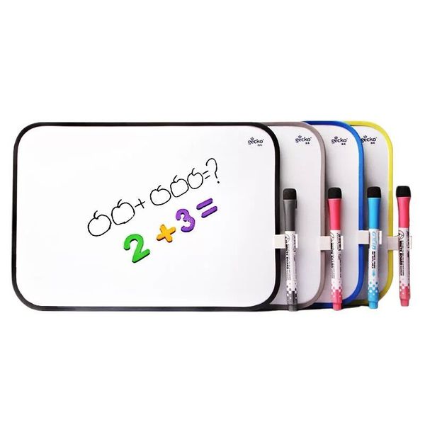 Sharkbang 28cm 35cm Magnetic Kids DIY Writing Whiteboard Drawing Note White Board With Pens Accessories School Stationery 210312