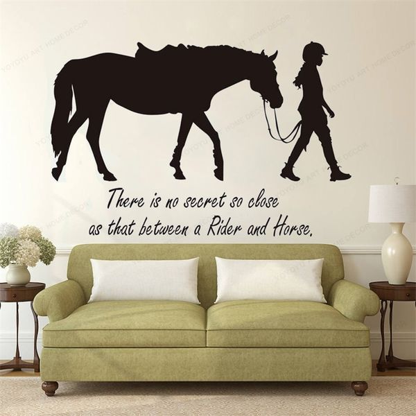 There&#039;s No Secret Girl So Close as that between a rider and horse quote wall decal horse wall sticker vinyl JH217 210310