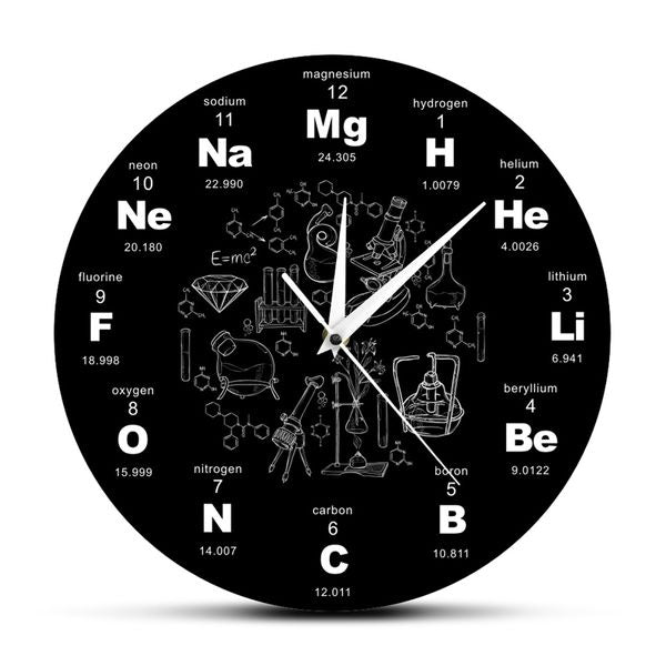 Periodic Table Of Elements Art Chemical Symbols Wall Educational ElementaL Display Classroom Clock Teacher&#039;s Gift 210310