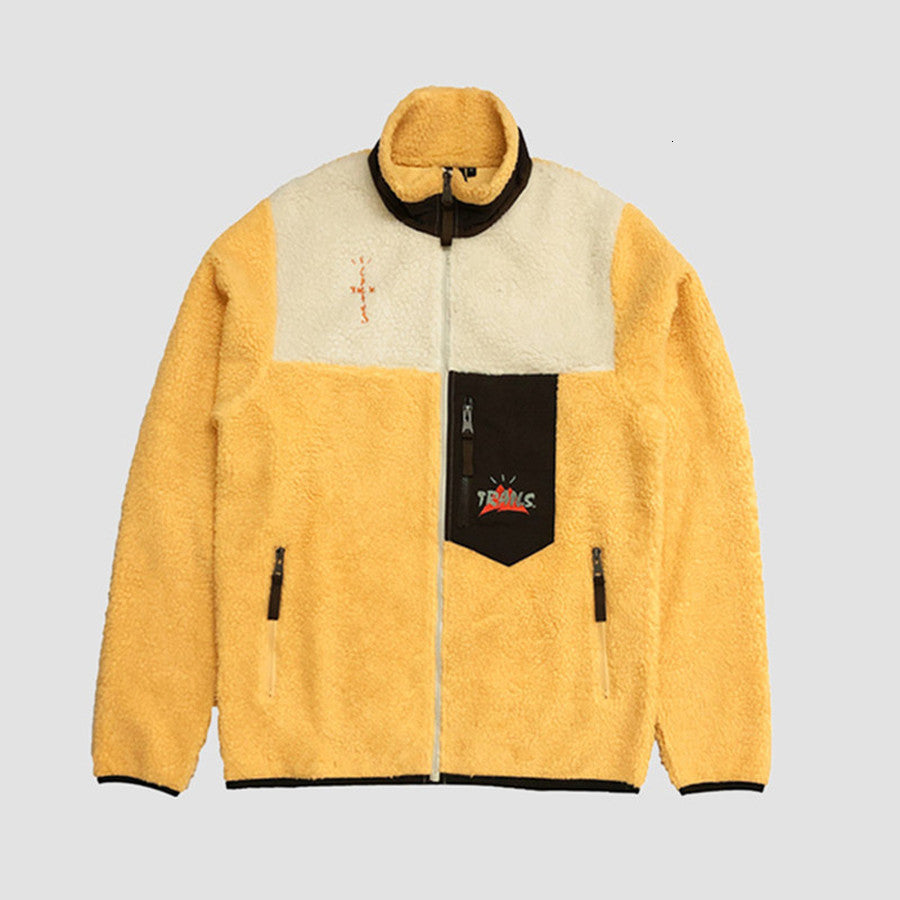 2021 New Cardigan Best Quality Lamb Wool Fleece Travis Scott Cactus Jack Trails Full Zip Hoodie Men Women Embroidery Sweatshirts 1z23