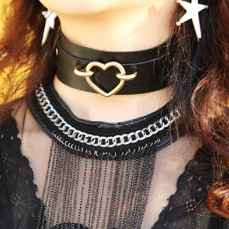 Chokers Fashion Punk Gothic Wide PU Leather Necklaces Collar Gift Party