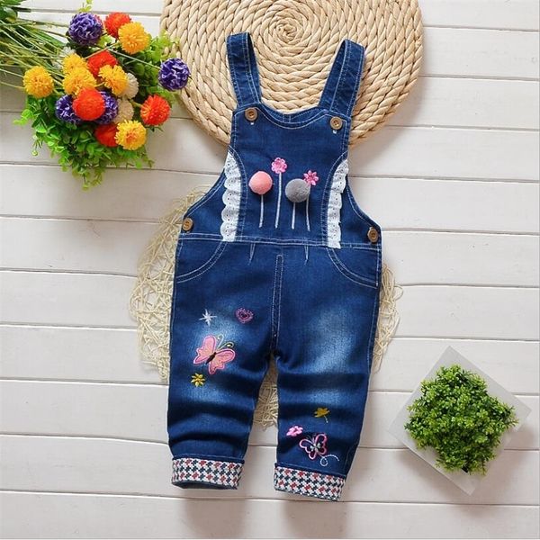 BibiCola Spring Autu kids overall jeans clothes newborn baby denim overalls jumpsuits for toddler-infant girls bib pants 210312