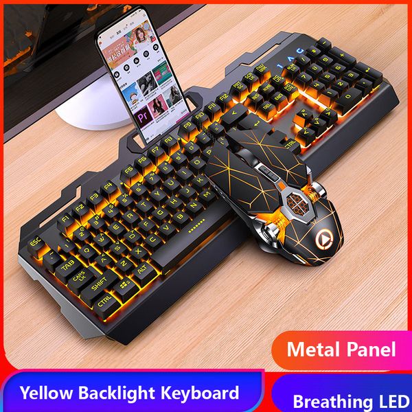 Gaming Keyboard & Mouse & Headphone Mechanical Feeling RGB LED Backlit Gamer Keyboards USB Wired Keyboard for Game PC Laptop Computer