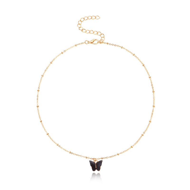 Pendant Necklaces Acrylic Butterfly Neck Choker For Women Design Collar Chain Gold As Birthday Gift ZW-1187NL27
