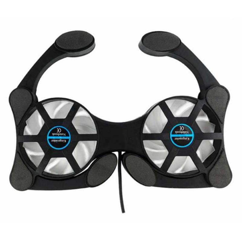 Laptop Cooling Pads Durable Portable Folding Cooler Non-Slip USB Portable, Black Base