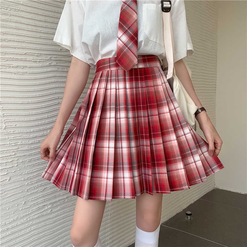 Skirts Japanese Jk School Uniform Pleated Girls Lolita Kawaii Cosplay Plaid High Waist Mini Plus Size Harajuku Short A Line 4GWA