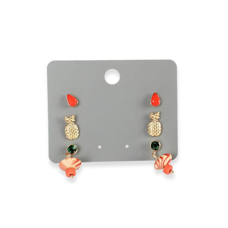 Stud 2021 Sweet Alloy Colorful 3 Pcs Earings Set European Trendy Fashion Gold Pink Candy Smart Crystal Earrings For Women