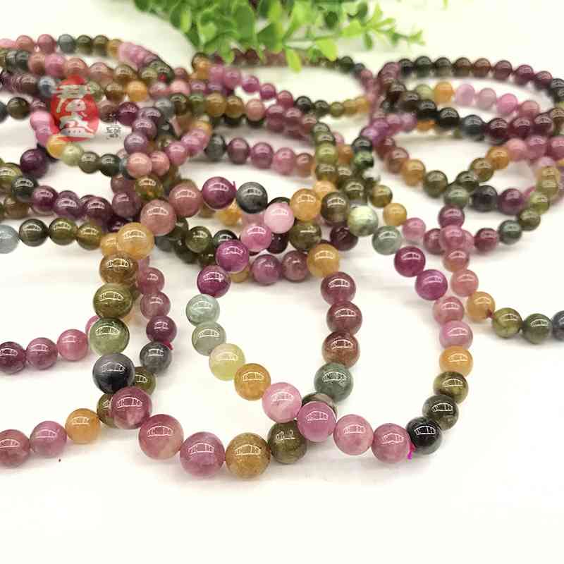 Natural tourmaline Bracelet candy color electric stone female jewelry Wangfu Zhaocai simple fashion