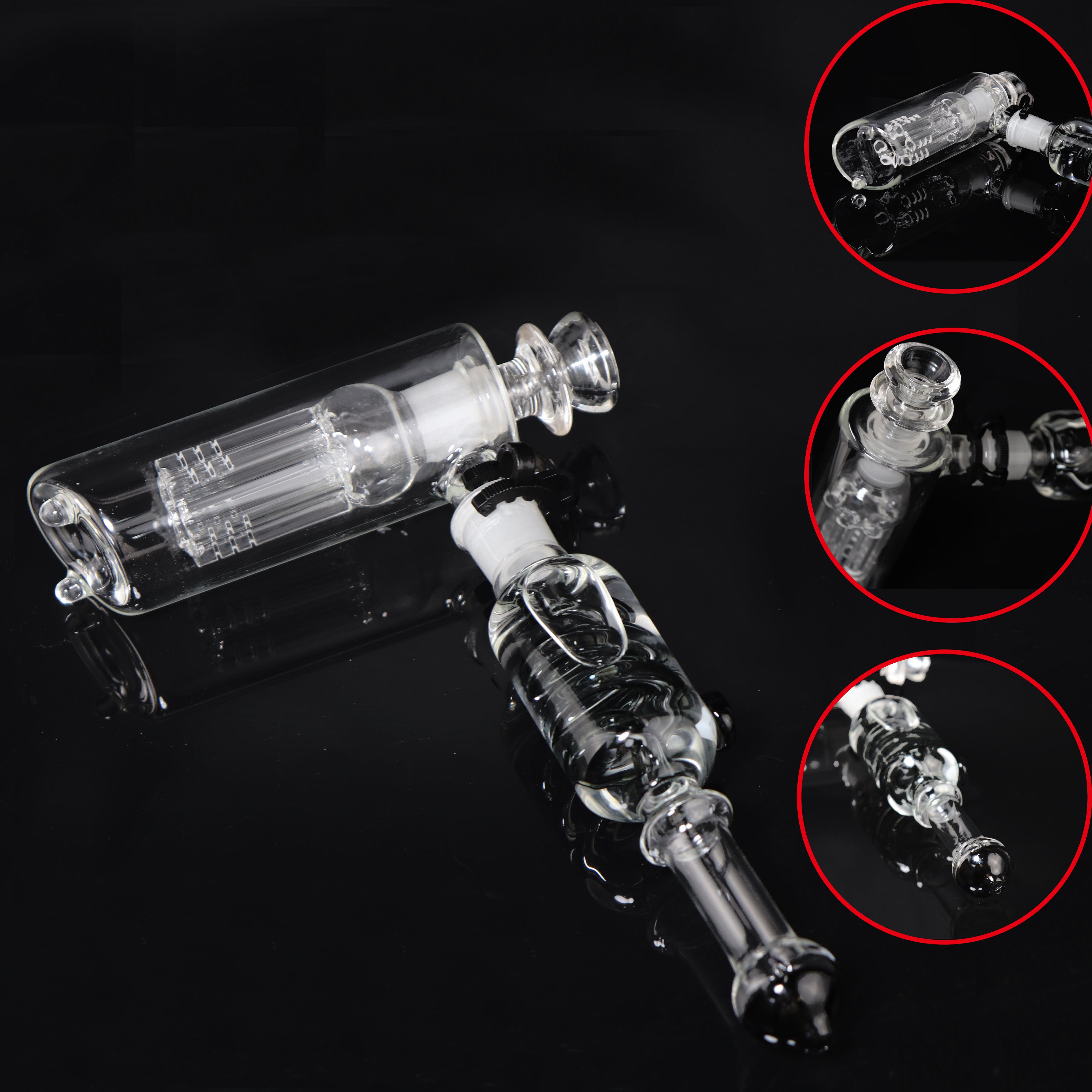 Freezable Coil Pipes Glass Bongs Hookah Beaker Bubbler Water Pipe W- ICE Catcher 6 Arms Tree Percolator Oil Dab Rig Condenser Filter Hookahs Bong