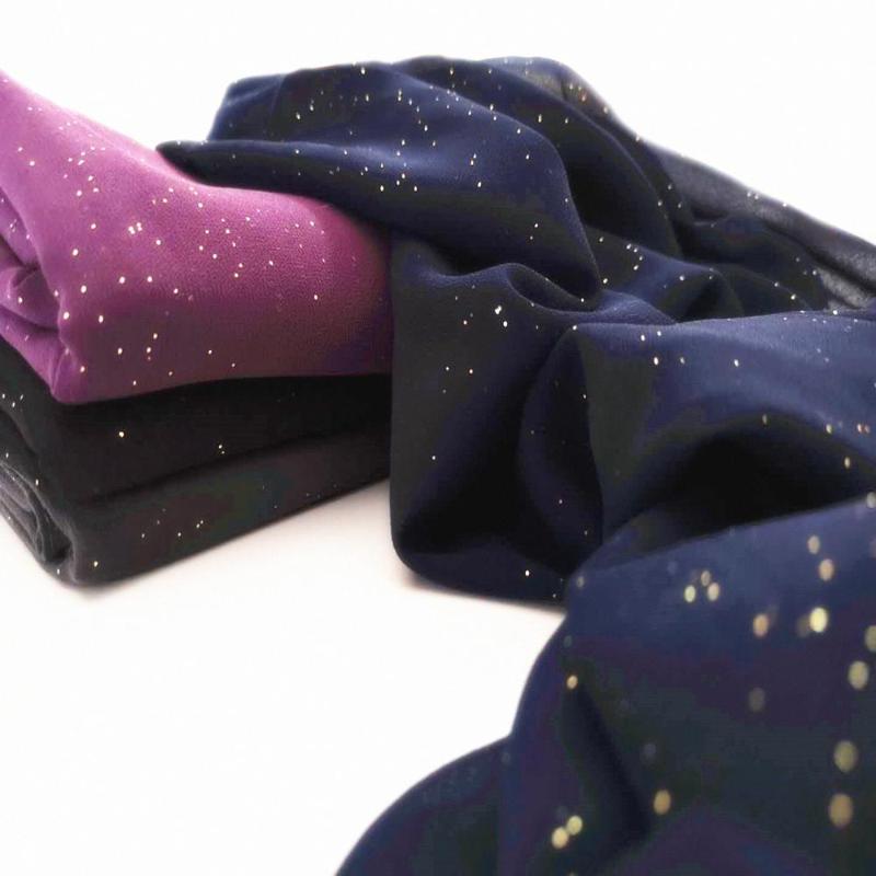 Scarves 1PC Chiffon Glitter Hijab Scarf Plain Fashion Muslim Hijabs Solid Women And Shawls Islamic Scarfs Shimmer Wrap