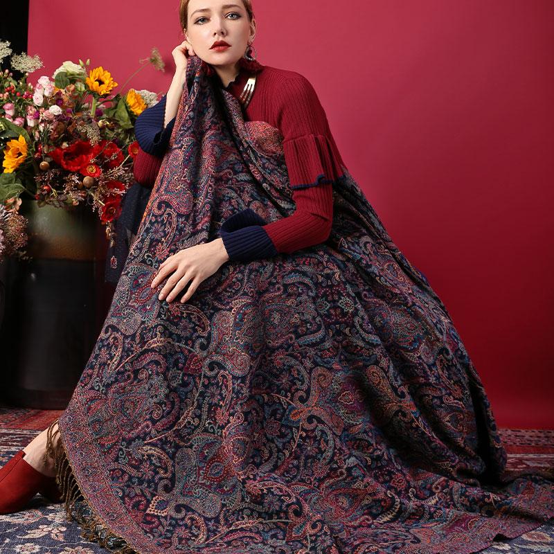 Scarves Bride Bridesmaid 100% Wool Scarf Winter Women 2021 Handmade Embroidery Shawls And Wraps For Ladies Pashmina