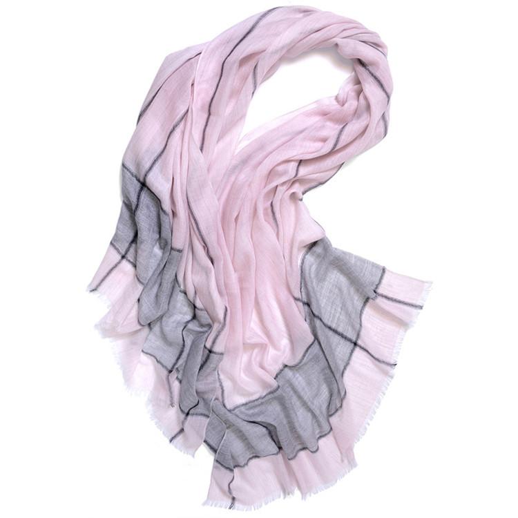 Scarves 100%goat Cashmere Women Thin Fashion Plaid Scarfs Shawl Pashmina Patchwork Color Small Tassel 90x200cm Retail Wholesale