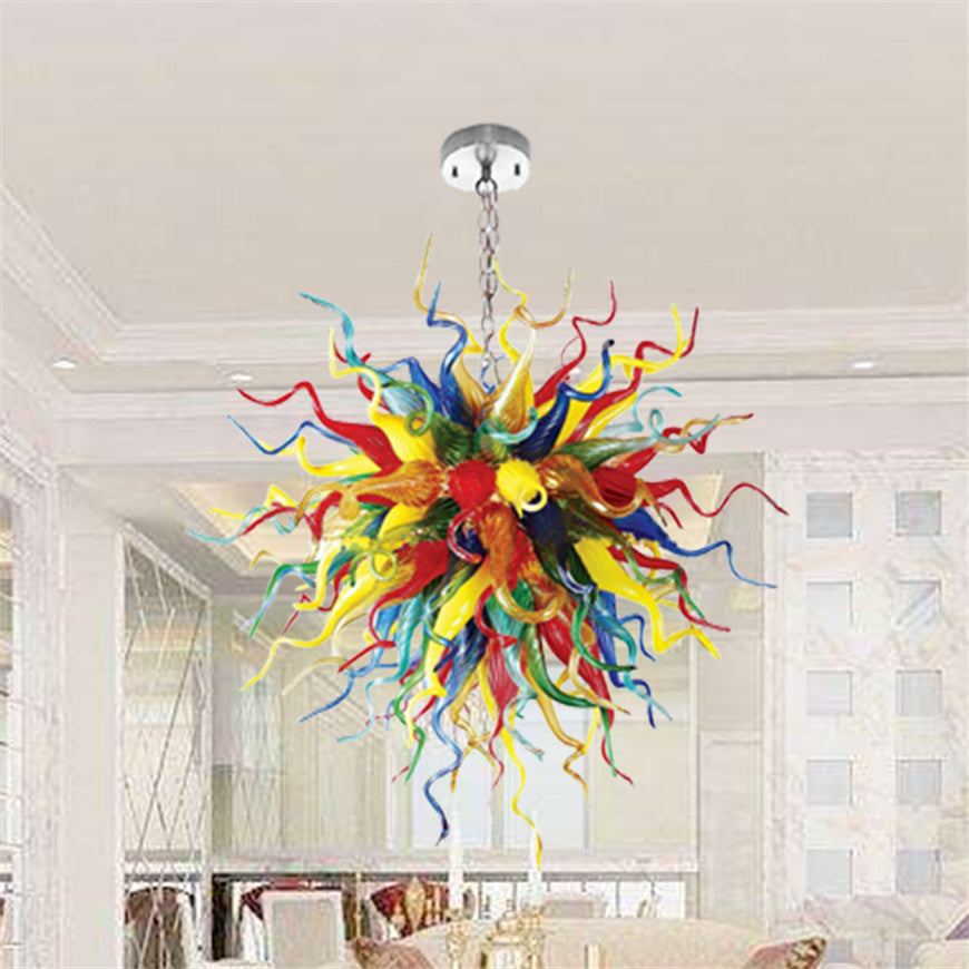 Modern pendant lamps home decoration accessories hand blown glass chandelier interior lighting designer room decorative light D90cm