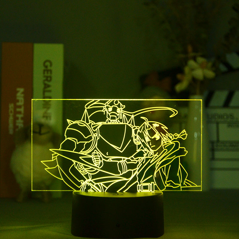 LED Kids Night Light 3D Desk Lamp Fullmetal Alchemist Edward Elric Nightlight Room Decoration Teenager Birthday Gift Smart Phone Control
