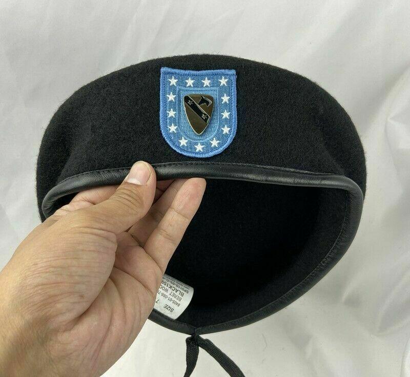 Berets Us Army Infantry Regiment BLACK WOOL Beret 1st Team Horse Cavalry Division Military Hat