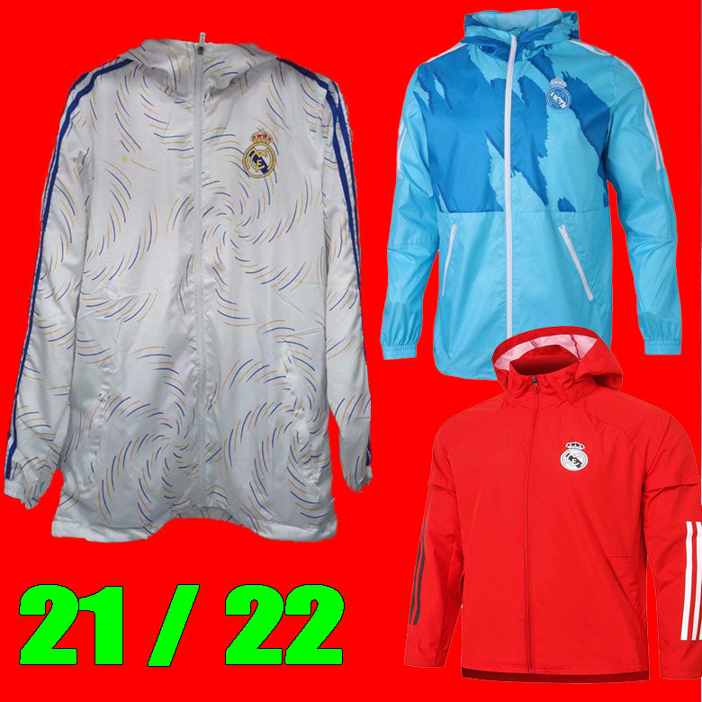 s-xxl 21 22 Real Madrid tracksuits Jacket Hoodie sweatsuits Ramos windbreaker uniform soccer coat Nacho benzema Training wear Modric Kroos mens polo