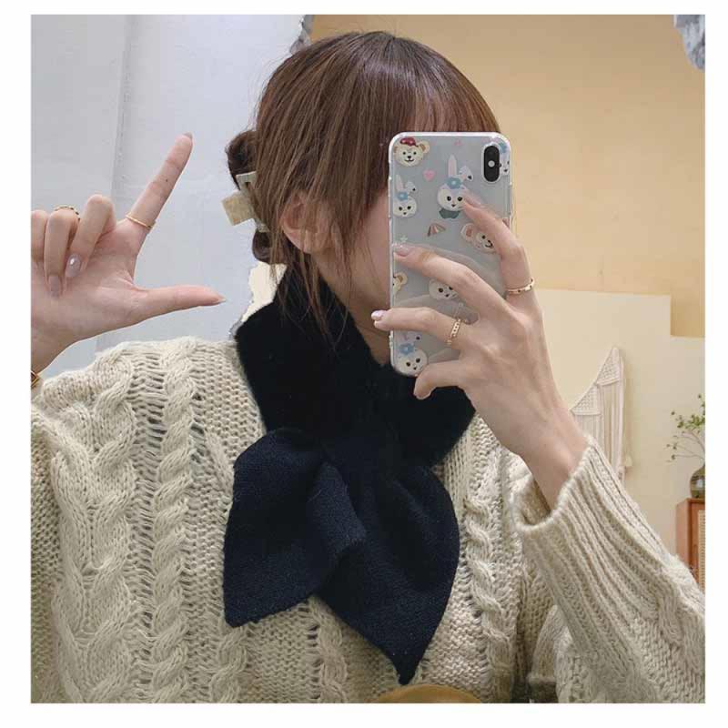 Scarves Winter Cute Children Scarf Boy Girls Baby Imitation Fur Collar With Pompom Neck Warmers Christmas