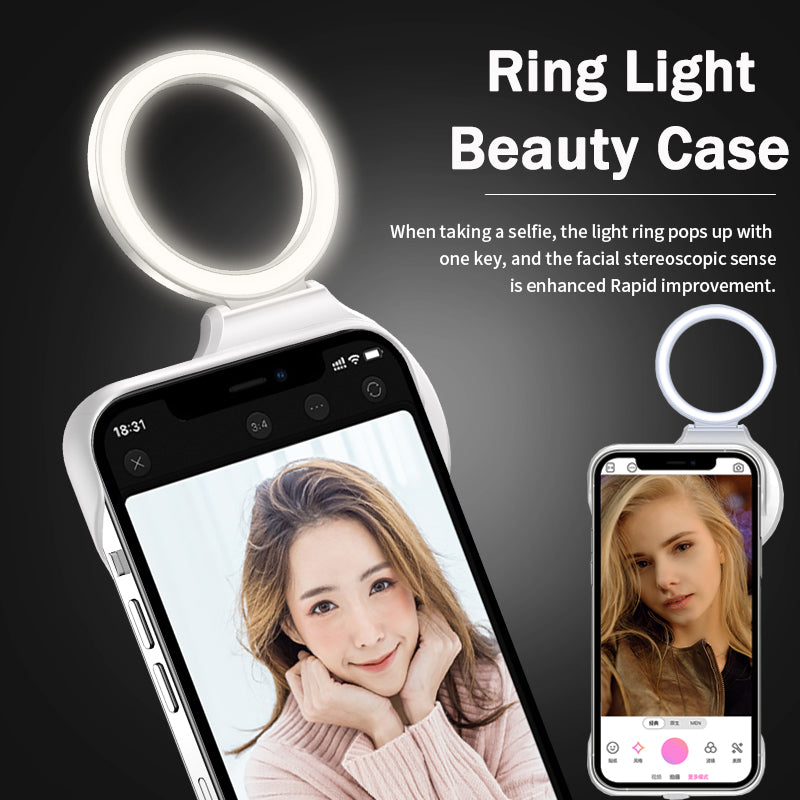 Ring Light Phone Case For Iphone 12Pro Max Phone Cases IPhone 12 Beauty Selfie Portable Flash Camera Mini Flashlight shockproof Cover