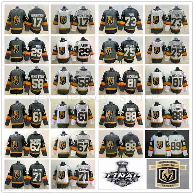 96 Vegas Golden Knights Jersey Hockey 29 Marc-Andre Fleury 88 Nate Schmidt 81 Jonathan Marchessault 89 Alex Tuch 58 Vegas Strong Brandon Pirri