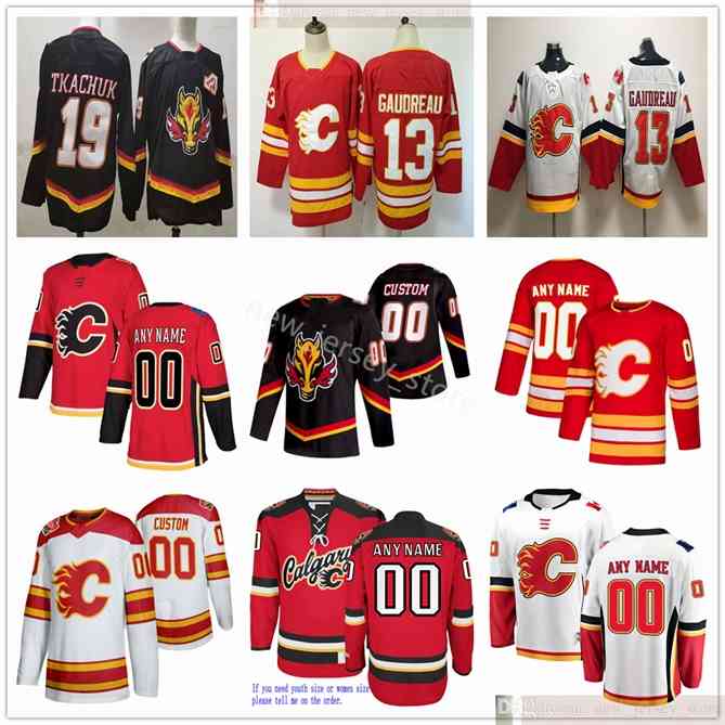 96 Custom 2021 Reverse Retro Men Women Kids Youth Hockey Calgary Flames Andrew Mangiapane Brett Ritchie Byron Froese Christopher Tanev David