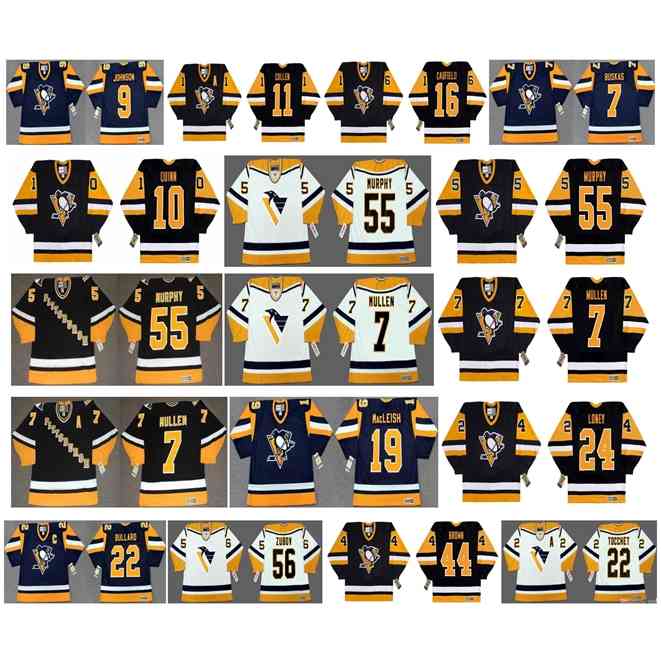 goodjjob Vintage Pittsburgh Penguins Jerseys 16 Jay Caufield 7 Rod Buskas 22 MIKE BULLARD 44 Rob Brown 56 SERGEI ZUBOV 22 RICK TOCCHET Custom Hockey