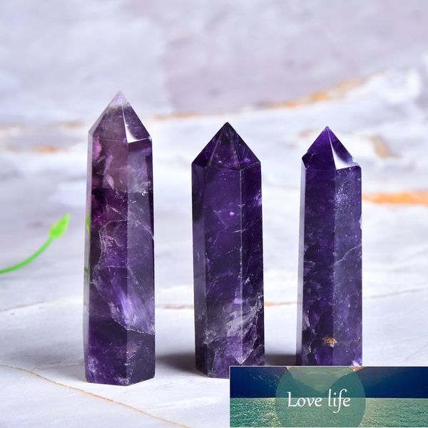 Natural Amethyst Point Crystal Healing Energy Quartz Home Decor Reiki Polished Crafts 50-80mm Stone Carved 1PC