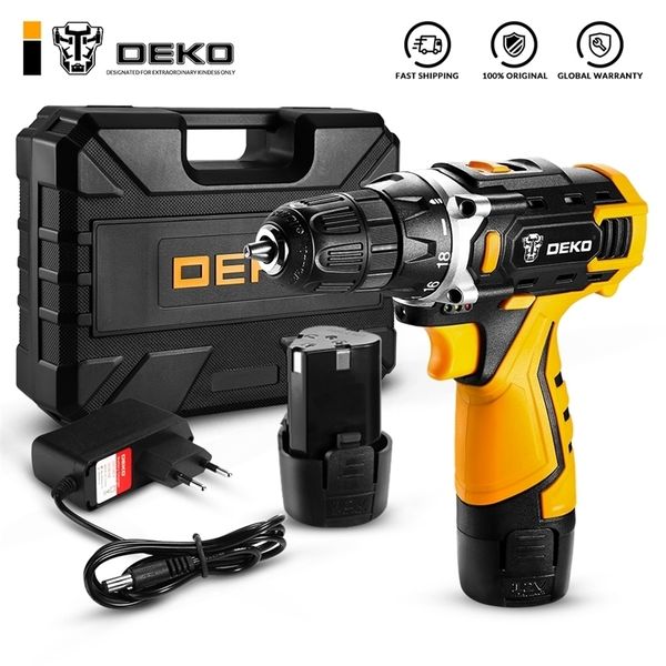 12V MAX Electric Cordless Drill Screwdriver Drill,18+1 Torque Setting&0-1350Rpm Variable Speed Power Drill(DKCD12FU-Li) 210719
