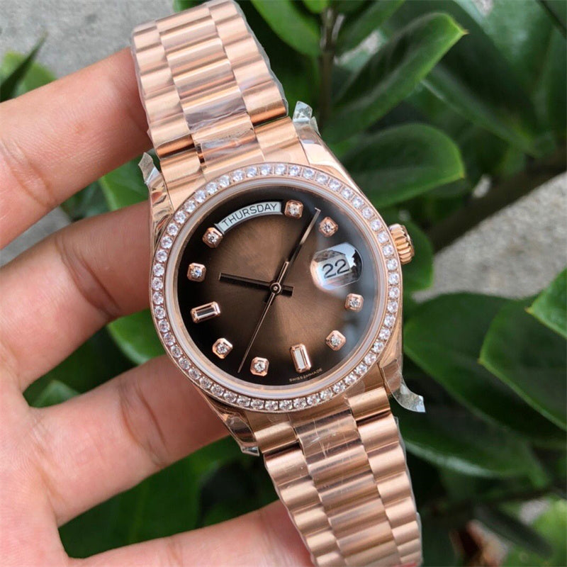 Neutral watch calendar three needle drill ring 2836 automatic chain machine sapphire mirror 36mm steel shell