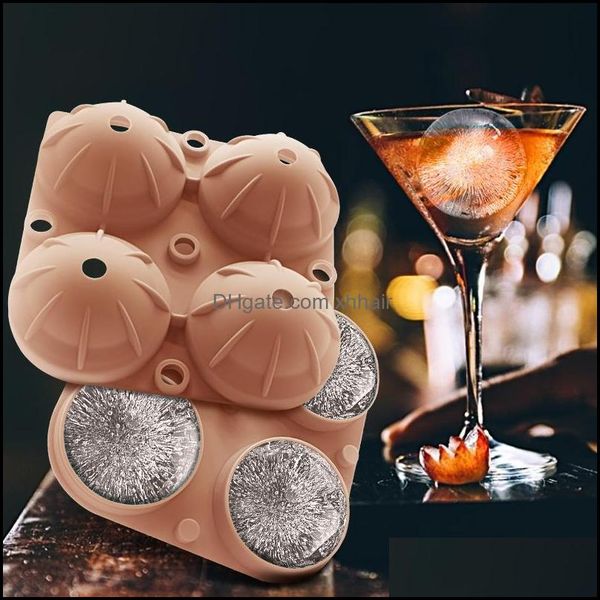 Bakeware Kitchen, Dining Bar Home & Gardenlarge Ice Cube Trays For Whiskey 4 Ball Maker With Lids Round Sile Molds Reusable Sphere Tray Pops