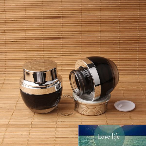 30pcs-Lot 30g Glass Black Cream Jar Women Cosmetic Packaging Small Vial Sliver Lid 1OZ Eyeshadow Pot Refillable Factory price expert design