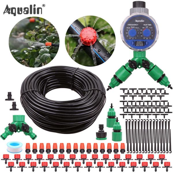 Aqualin 10M-25M-30M Garden 4-7mm Hose Drip Spray Watering Kits Home Yard Dripper Spray Nozzles Irrigation System #26301-12 210610