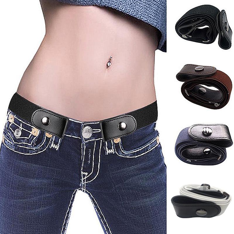 Belts Adjustable Invisible Lazy Buckle-Free Elastic Waist Belt Stretchy Womens Men Jeans Pants Dress Waistband No Hassle