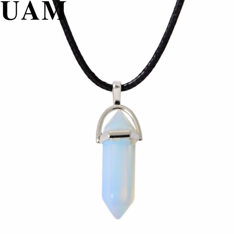Pendant Necklaces UAM Fashion Jewelry Simple Rope Choker Short & Pendants For Women Natural Stone Opal Accessories