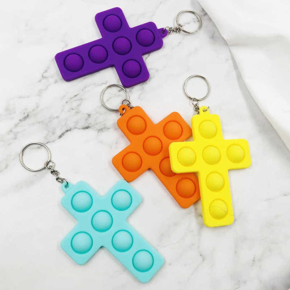 2021 decompression key chain Toys Deratizationfinger bubble music children&#039;s pressing exercise board silicone