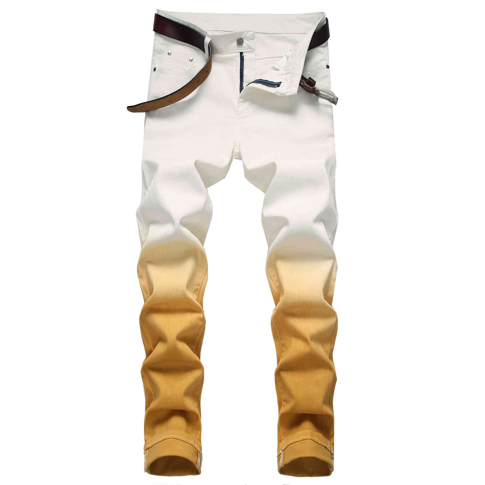 Men&#039;s Jeans 2021 Autumn Spring Patchwork StreetWear HIP HOP Punk Stretch Bike Trendy Straight Denim Trouers VSLY