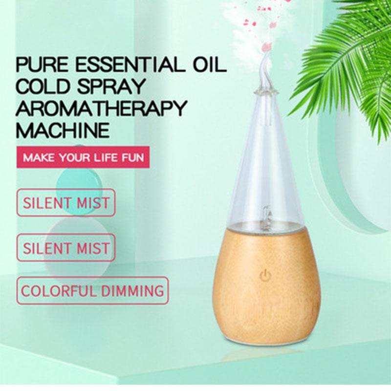 Humidifiers Waterless Essential Oil Nebulizer Diffuser, Solid Aromatherapy Diffuser For Oils With LED Light Home Room Office