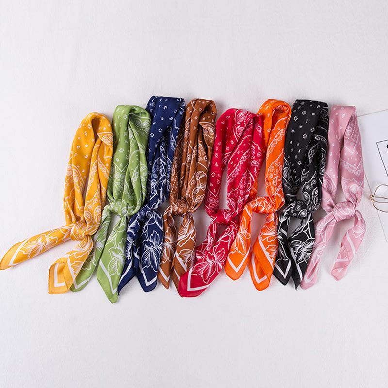 Scarves 2021 Design Fashion Hip Hop Cotton Bandana Square Cashew Scarf Headband Tie Dye Black Red Paisley Gifts For Women- 70*70cm