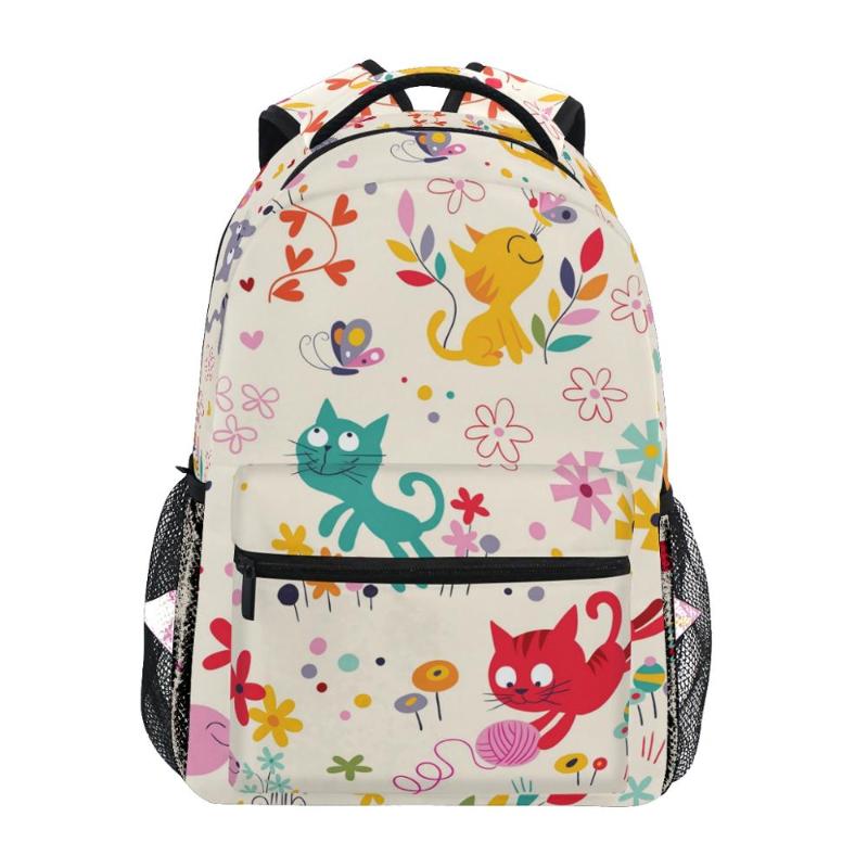 School Bags ALAZA For Girls Boy Cartoon Animals Cat Backpacks Children Bag Women Big Capacity Weekend Female Notebook