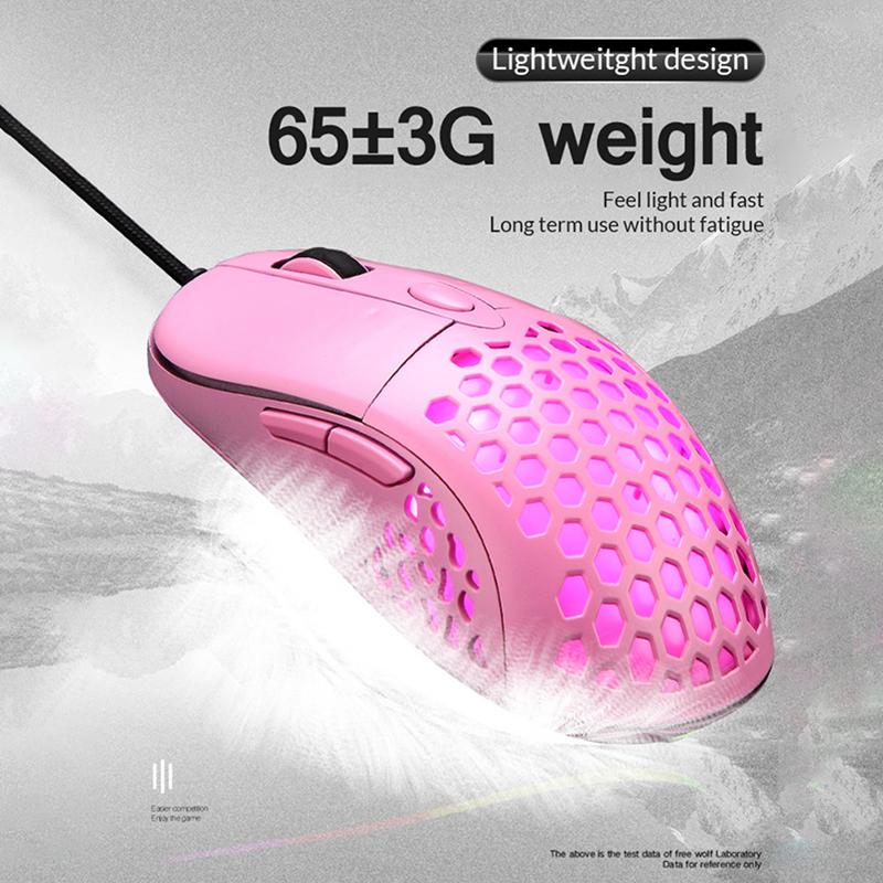 Mice Hollow-out Honeycomb Shell Gaming Mouse Colorful RGB Backlit Light Wired With 7 Buttons For Game Lovers