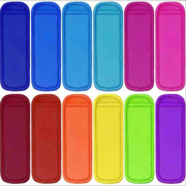 200pcs Fast Ship 12 Colors Popsicle Holder Holders Ice Pop Cream Tool 18X6CM Neoprene Sleeve Sleeves Insulation Children Freezer Kids Summer