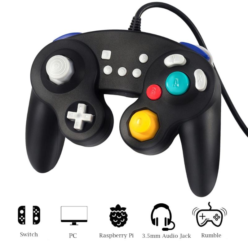 Game Controllers & Joysticks EXLENE 3m Usb Gamecube Switch Wired Controller For Switch, Audio, Rumble, Motion Control, Turbo, Work On PC