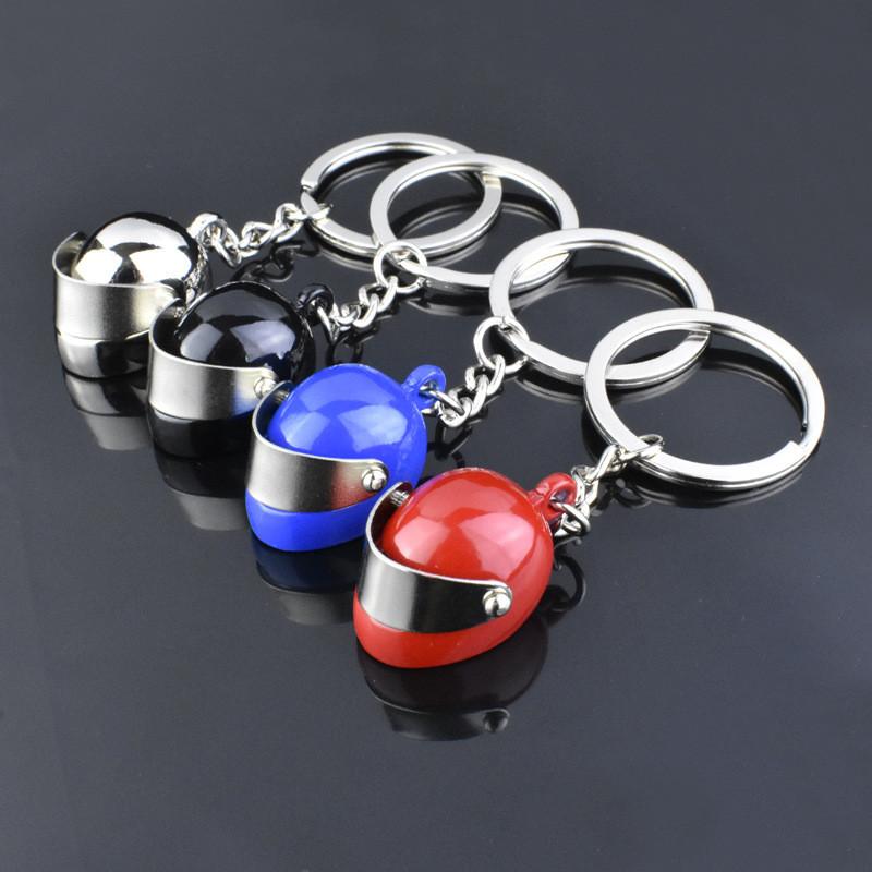 Keychains Metal Motorcycle Helmet Key Chain Fashion Stereo Helmets Safety Auto Bag Car Ring KeyChain Gift Jewelry S152